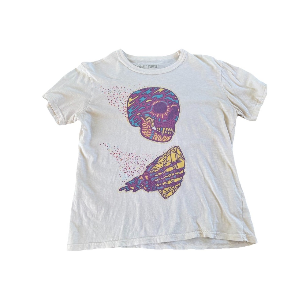 Foster The People Concert T Shirt Skull Colorful Psychedelic Size XSMALL